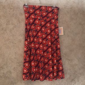 NWT LulaRoe Azure Skirt Size XS. Red flames.